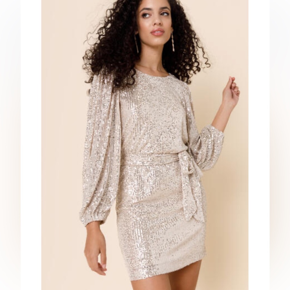 Mi Ami Francesca gold sequin mini dress
